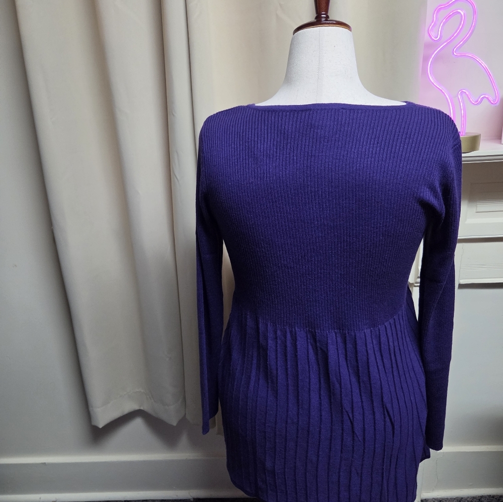 NWT Dialouge Purple Silk Cashmere Sweater Cardigan Medium - Picture 3 of 9